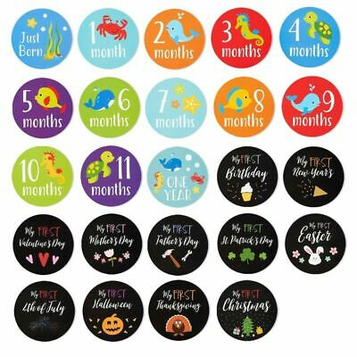 24-count 1st Year Baby Milestone Monthly Stickers For Scrapbook Keepsake Journal