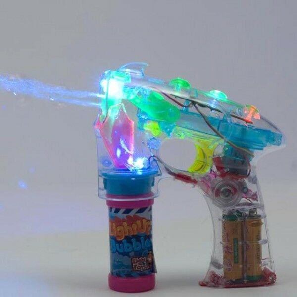 Led Light Up Bubble Blower Gun With Flashing Lights Squirt Party Favor Shooter