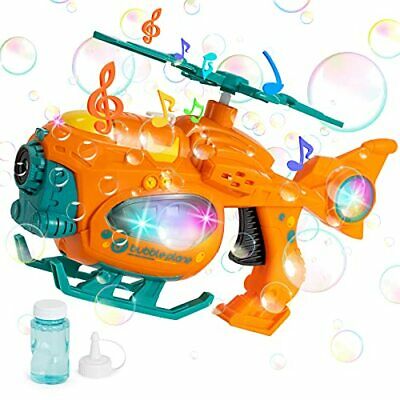 Bubble Machine Airplane Kid Toddler Baby Bath Toy Bubble Maker With Music Lights